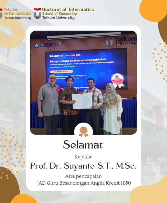 Selamat kepada Prof. Dr. Suyanto S.T., M.Sc.
