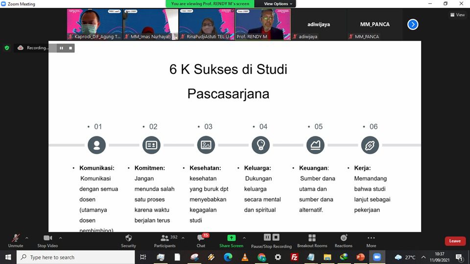 Penyambutan Mahasiswa Pascasarjana Universitas Telkom