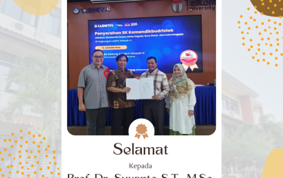 Selamat kepada Prof. Dr. Suyanto S.T., M.Sc.